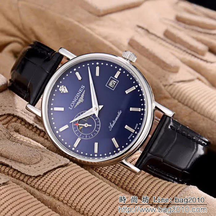 LONGINES浪琴 兩針半 小牛皮錶帶 精品男士腕表 WSS1093